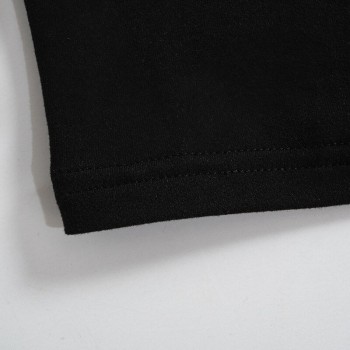 Women's Long Sleeve Letter Print Streetwear T Shirts Crop Top Black